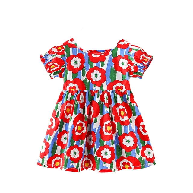 LUOGENLI Robe Bébé Filles Robes Maxi Jupe Ensembles Filles 2 Pcs Tenues Manches Longues Rouge 2-3 Ans
