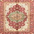 thumbnail image 1 of Ahgly Company Tapis d'Intérieur Carrés Abstraits Persans Rouges, 7 Pieds Carré, 1 of 6