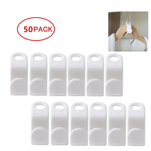 Labymos Clothes hanger connection hook superimposed hook white thickened plastic 50 packs set a generation
