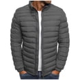 thumbnail image 2 of Mens Solid Color Jacket Cotton Padded Jacket Fashion Cotton Padded Jacket Mens Warm Cotton Padded Jacket, 2 of 3