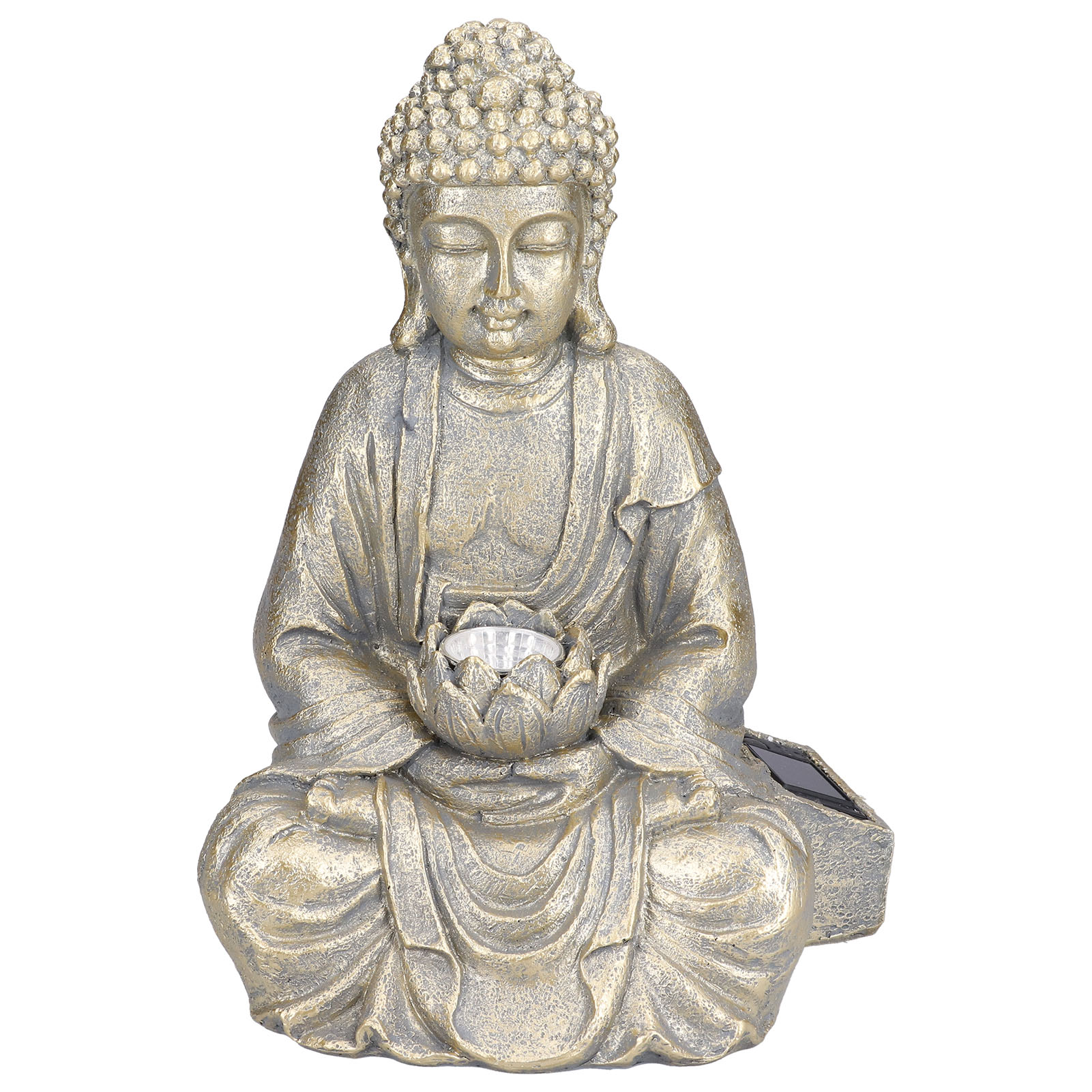 Home Buddha Garden Light, Meditative Solar Powered Flickering Buddha Statue Vivid For Garden For Home