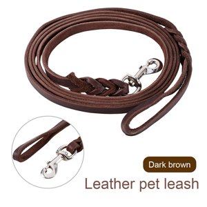 Chien Marche Leash Animaux de compagnie Entraînement de chien Leash Durable Cuir Long Braided Marche Lesh