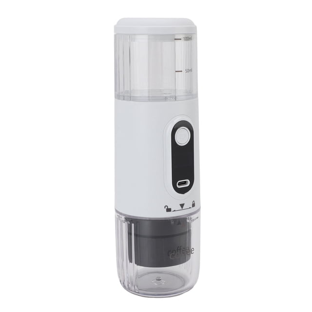 Portable Electric Espresso Machine, Rechargeable Travel Coffee Maker, Handheld Car Coffee Maker for Camping Hiking Office Powder and Capsules Compartment