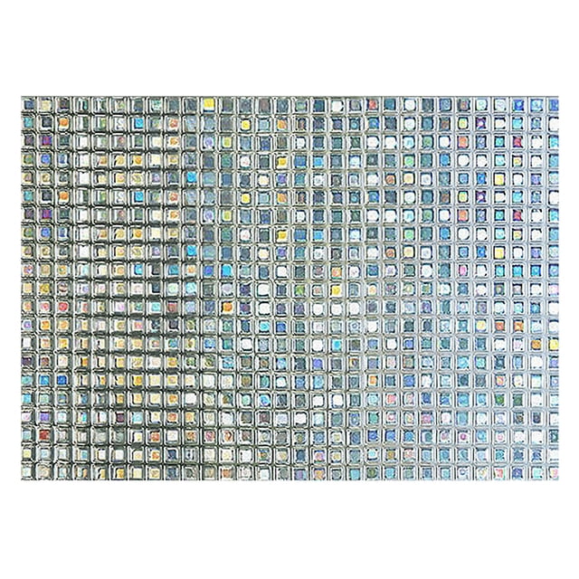 3D Decorative Window Film, Non-Adhesive Privacy Films Frosted Window Glass Film for Home Office, Removable Rainbow Window Tint Film, Mosaic Patterns