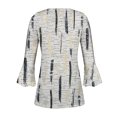 thumbnail image 5 of CEHVOM T-Shirt Mode Femme Imprimé Décontracté Col en V Manches 3/4 Blouse Tops Liquidation, 5 of 5