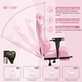 thumbnail image 3 of BestOffice Ergonomic Racing Gaming Chair with Footrest, Reclining Swivel Chair with Lumbar Support & Headrest, Pink, 3 of 7