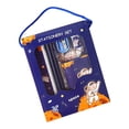 thumbnail image 2 of Tyidzon Ensemble de Papeterie Bleu 6 Pcs Fournitures de Bureau Incluant 2 Crayons, 1 Gomme, 1 Taille-Crayon, 1 Règle, 1 Cahier, 2 of 4
