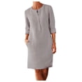thumbnail image 1 of 2025 Robes d'Été pour Femmes Confortables Amples Grande Taille Robes d'Été pour Femmes Couleur Unie Robe à Manches Courtes pour l'Été Robe Longue, 1 of 4