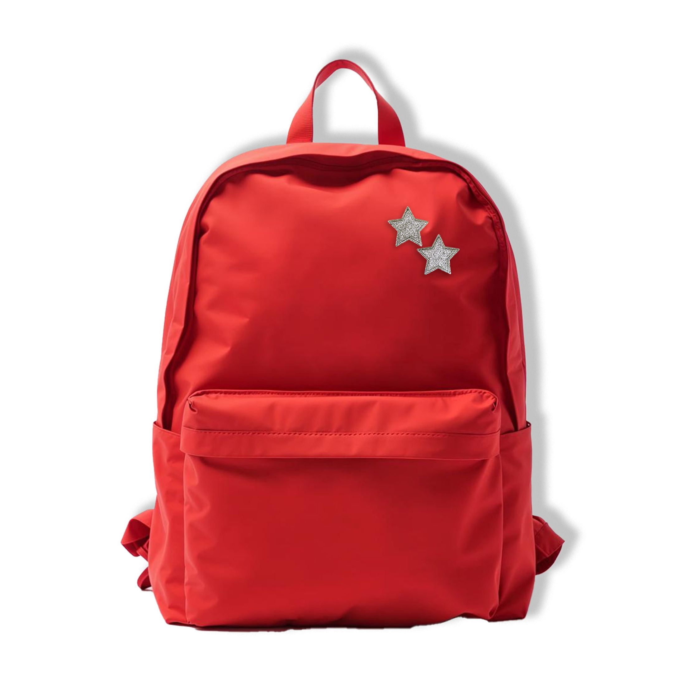 LA VOGUE Silver Stars Embroidered Iron-On Patches, 2 pcs - ~11.43 × 8.89 cm (4.5 × 3.5 in)