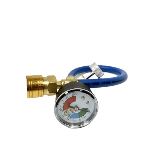 DURACOOL® 134a Charge Hose with Can Tap, Pressure Gauge & Quick Connect.