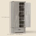 thumbnail image 3 of HOMCOM Armoire de Garde-Manger Style Ferme, Armoire de Cuisine, Gris Pâle Vieilli, 3 of 10