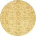 thumbnail image 1 of Ahgly Company Indoor Round Abstract Bold Yellow Oriental Area Rugs, 7' Round, 1 of 6