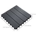 thumbnail image 3 of Outsunny 11 Pcs 12" x 12" Plastic Interlocking Deck Tiles for Patio, Grey, 3 of 10