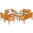 thumbnail image 3 of Gymax Ensemble de Conversation de Patio en Bois 8 Pcs Ensemble de Meubles d'Extérieur avec Coussin, 3 of 10