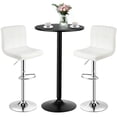 thumbnail image 1 of Gymax 3PCS Pub Table Set 24'' Round Bar Table & 2 Adjustable Bar Stools White, 1 of 10