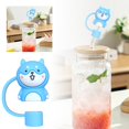 thumbnail image 2 of Binwennn plus plus Tube Neon Colorful Silicone Cartoon Straw Caps And Reusable Drink Covers For Kids, 2 of 4