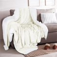 thumbnail image 1 of Sherpa Blanket 60*80In (Off-White), Home Fleece Blanket Twin/Twin Extra Long Blanket for Bed Sofa and Couch Warm & Lightweight & Soft Reversible 60×80Inch, Blanket*1 Piece, 1 of 9