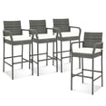 thumbnail image 1 of Costway 4PCS Patio PE Wicker Bar Chairs Counter Height Barstools With Armrests &Cushions, 1 of 9