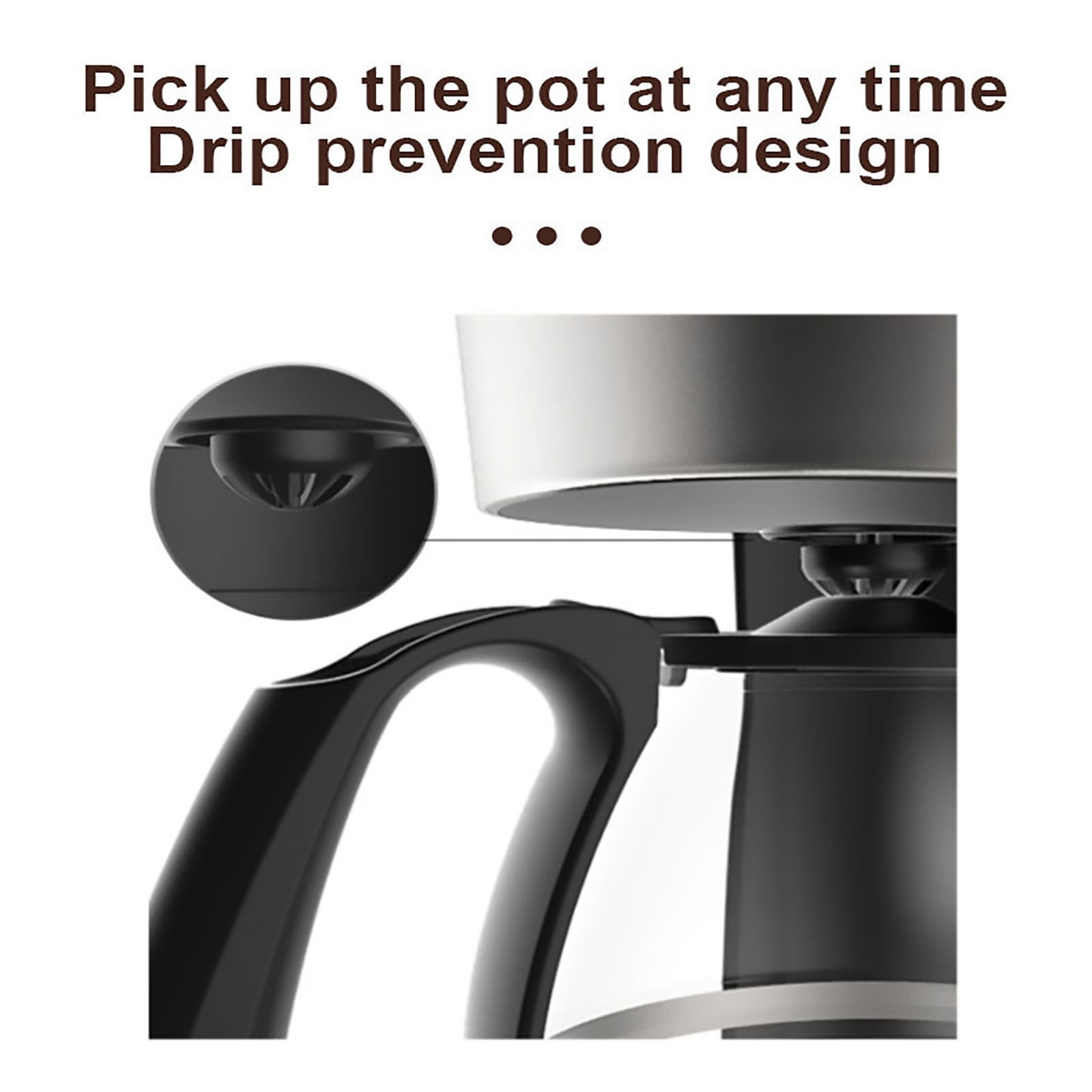 Herunwer Small Household Drip Coffee Maker with Temperature Control, Large Capacity Coffee Pot for Daily Brewing