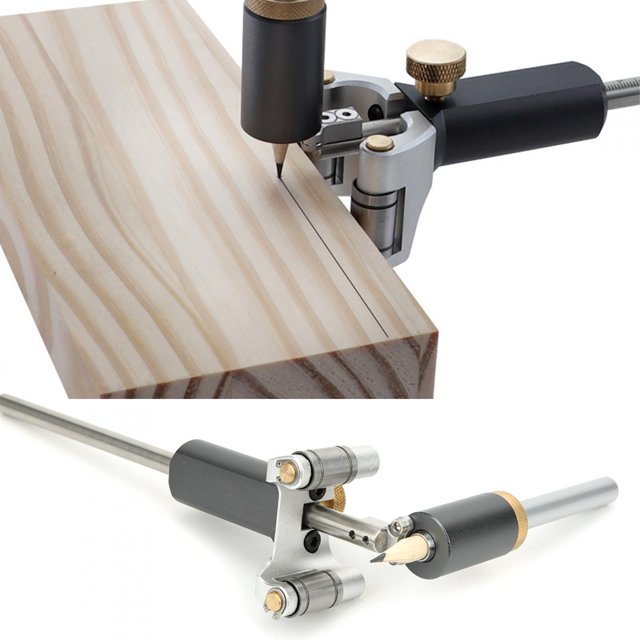AMONIDA Wood Scribe Tool Marking Gauge, 2 In 1 Scribe Gauge, Ceramics For Various Materials