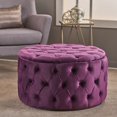 thumbnail image 1 of Ottoman Zina en Faux Velours Violet, 1 of 5