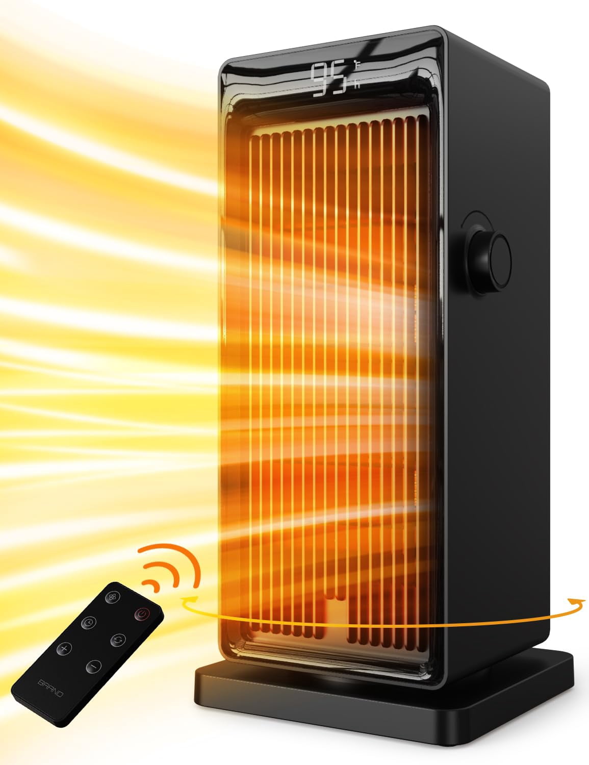 SANVINDER Space Heater, 1500W Space Heaters for Indoor Use Electric Heater for Bedroom, ECO Thermostat 90&Acirc;&deg; Oscillating 24H Tim