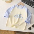 thumbnail image 2 of WEIYLL Sweatshirt for Girls Casual Long Sleeve Raglan Crewneck Letter Print Spring Kids Clothing for 2-3 Years, 2 of 5