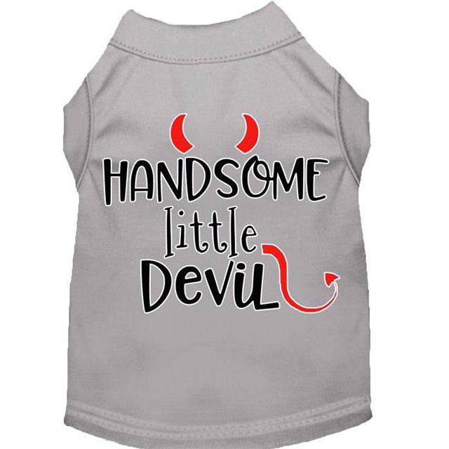 Handsome Little Devil Screen Print Dog Shirt Grey Xxl (18)