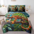 thumbnail image 1 of Colorful Chameleon 7 Piece Comforter Set Full Bed in a Bag,Cute Lizard Wildlife Bedding Set Botanical Tree Branch Sheet Set with Comforter,Lovely Reptile Creature Bed Set, 1 of 5