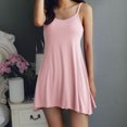 thumbnail image 2 of Chemises de Nuit pour Femmes Bretelles pour Femmes Pyjama Grande Taille Robe d'Intérieur pour Femmes Courte Robe de Pyjama avec Coussinet de Poitrine Style Mince Débardeur Intégré Couleur Pyjamas à Demi-Manches Intégrés pour Filles, 2 of 6