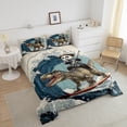 thumbnail image 4 of Erosebridal Panda Riding Dinosaur Bedding Sets Full with Comforter,Japanese style Duvet Insert,Ocean Bedroom Decor,Reversible,3pcs, 4 of 7