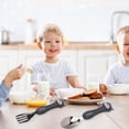 thumbnail image 1 of Fourchette et Cuillère Dessin Animé Adorables en Acier Inoxydable, Mignonne Table pour Tout-Petit, Cuillères d'Entraînement à l'Alimentation en Acier pour Tout-Petit, Fourchettes, Vaisselle Animale Portable pour Enfants, Ensemble de Vaisselle avec, 1 of 8