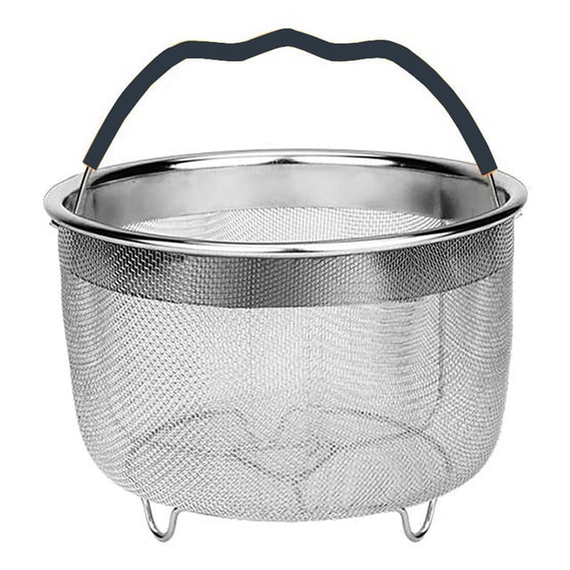 Insert de Cuiseur Vapeur et Passoire en Maille d'Acier Inoxydable avec Poignée pour 6 Accessoires de Cuisson