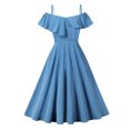 thumbnail image 1 of Ovzne Robes d'Été pour Femmes Robe de Plage Mode Féminine Décontractée Imprimée Été Grand Ourlet Sans Manches Robe Femmes Liquidation, 1 of 5