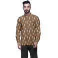 thumbnail image 1 of Atasi Kurta Court Imprimé Décontracté à Manches Longues avec Poignets pour Hommes Tenue d'Été, 1 of 1