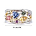 thumbnail image 4 of Bague Mode Femme Diamant Créatif Multicolore Bijou, 4 of 9