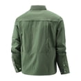 thumbnail image 4 of Lovzfmll Men's Waterproof Shacket, Quick Dry Shirt Jacket, Lapel Collar Button Front, Elastic Outdoor, Fall Jackets for Men, Water Resistant Coat, 4 of 4