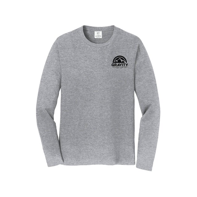 Gravity Outdoor Co. Long-Sleeve Shirt - Athletic Grey - Black Logo - L