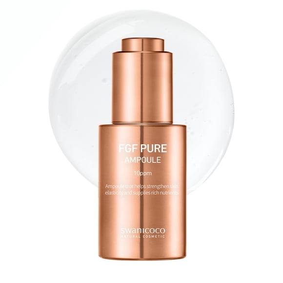 Swanicoco Soins de la Peau Sûrs pour la Grossesse FGF Sérum Ampoule Pur (FGF 10 PPM), Raffermissant Anti-âge, Acides Hyaluroniques Glycérine Niacinamide, Améliore l'Éla Dermique