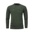 thumbnail image 1 of DPTALR T-shirt Décontracté Uni à Manches Longues pour Hommes avec Col Rond, Chandail à Enfiler et Fermeture Éclair, 1 of 4
