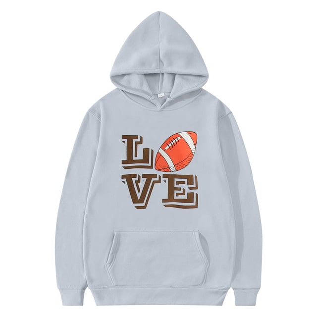 MIASHUI Sweat à Capuche Garçons Filles Enfants Rugby Imprimés Lettres Manches Longues Hauts Chauds, Gris, 5-6 Ans
