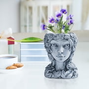 EGNMCR Head Planter Face Flower Pot Decorative Girl Statue Planter Pot Indoor Outdoor Planting basin