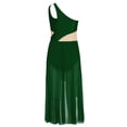 thumbnail image 4 of Moggemol Robe de Danse Ballet Lyrique pour Filles une Épaule Sans Manches Découpe Haute Basse Robe en Maille Fluide Danse Verte 14, 4 of 7