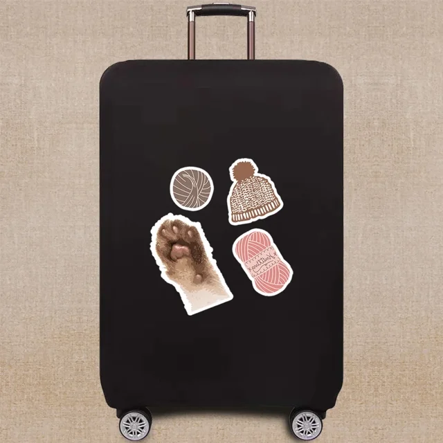 Travel Accessories Luggage Case Suitcase Dust Protective Cover 18-28 Inch Footprints Pattern Series Trolley Case Elastic Cover 8Footprints016 L