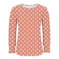thumbnail image 2 of HAiming Chemises à Pois pour Femmes Décontractées à Col Rond Hauts à Volants Plissés Blouse Basique Chic T-Shirts de Travail, 2 of 5
