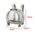 thumbnail image 1 of ziyahi Kitten Bag Backpack Handbag with Wheels Durable Dog Trolley Case for Puppy Fully Clear and Green, 1 of 1