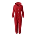 thumbnail image 3 of Pyjama d'Hiver pour Filles Combinaison à Capuche à Manches Longues pour Filles Pyjama Uni pour Chaleur Hivernale Décontractée Combinaison à Manches Longues, 3 of 6