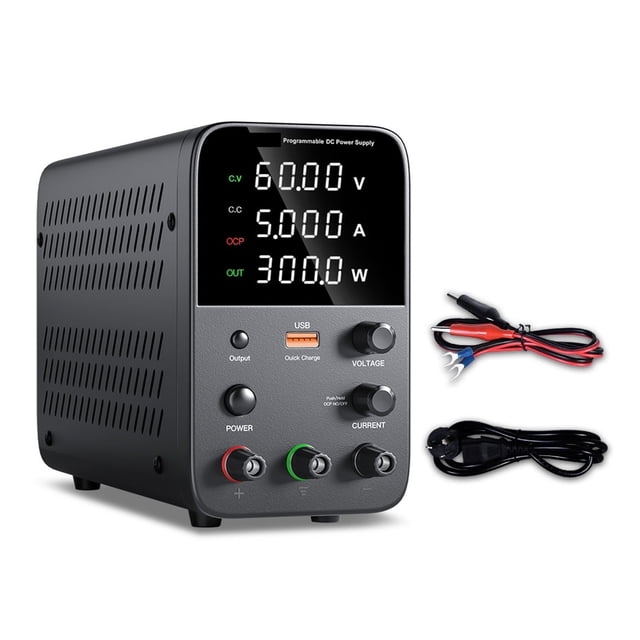 Alimentation CC Programmable 30V 10A, Affichage Numérique Réglable, Mini Climatiseur de Labo, Alimentation 60V 5A 120V3A pour Réparation de Téléphone Cellulaire, Facile à Utiliser
