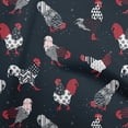 thumbnail image 1 of oneOone Cotton Poplin Navy Blue Fabric Rooster Cock Craft Projects Decor Fabric Printed By The Yard 42 Inch Wide, 1 of 4