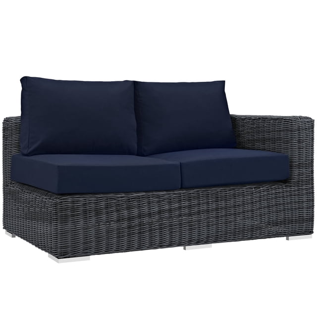 Modway Summon Causeuse d'Extérieur pour Patio Sunbrella® à Accoudoir Droit en Canvas Navy